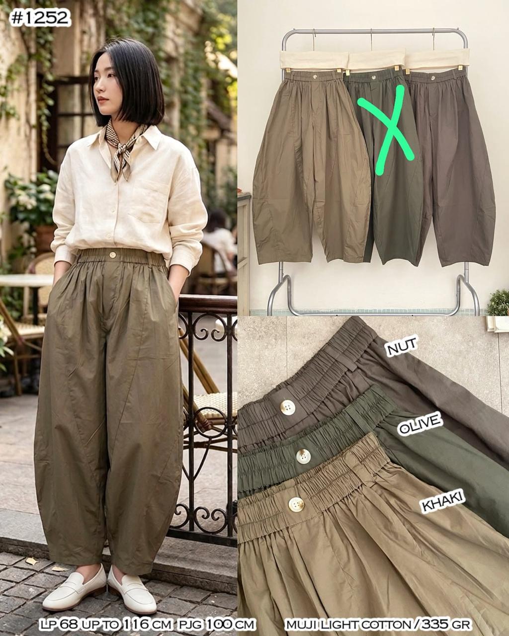Barrel Pants - Light Soft Cotton Muji