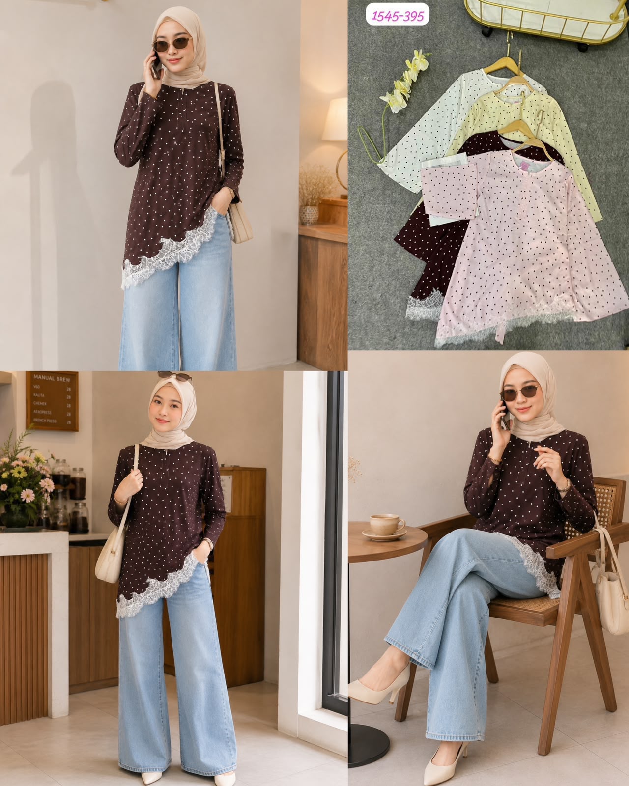 Via Polka Slant Top