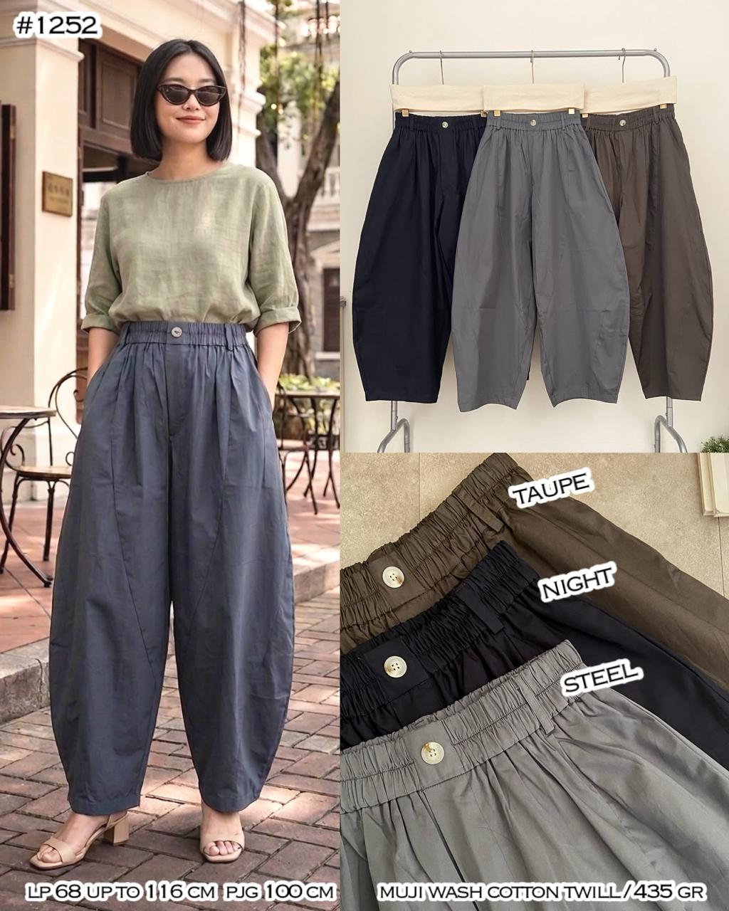 Barrel Pants - Light Soft Cotton Muji